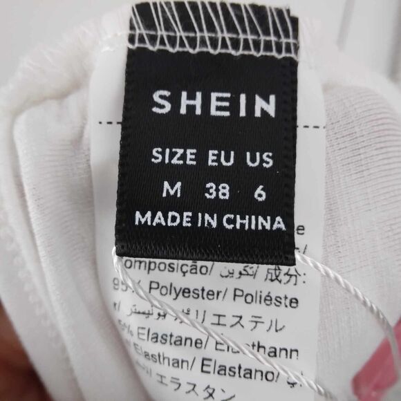 NWT Shein Icon White Fringe Cut Out Cropped Halter Top Women's Size US 6 Medium - Picture 12 of 13